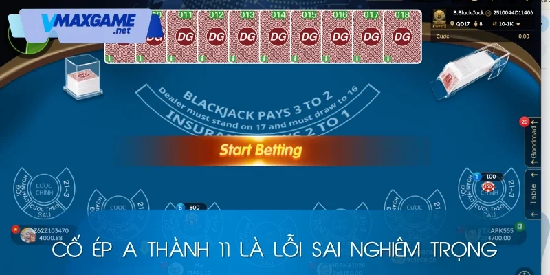 blackjack lỗi sai