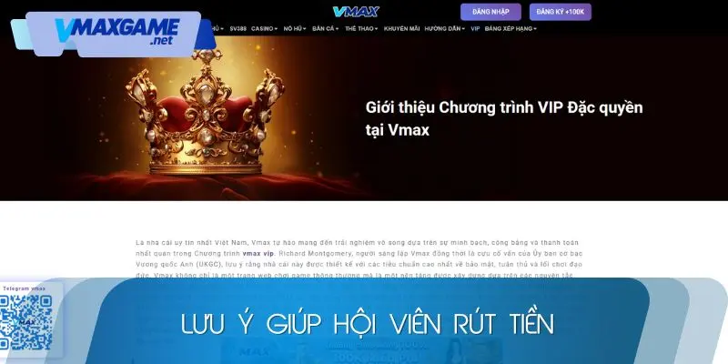 rút tiền lưu ý